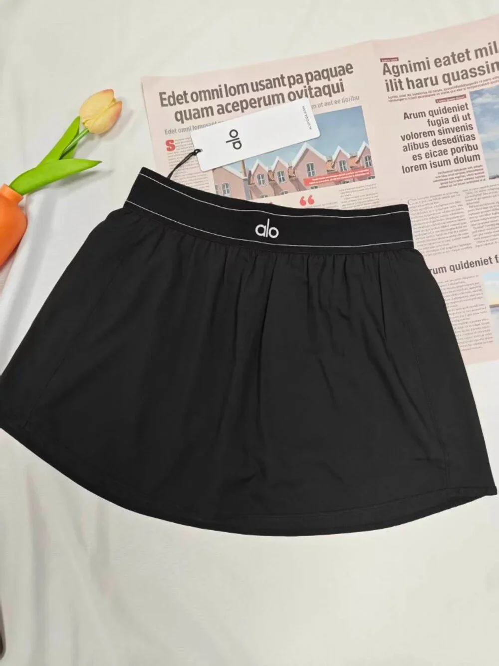 ALO Yoga Match Point Tennis Skirt Black NWT🧡😊Summer versatile short skirt